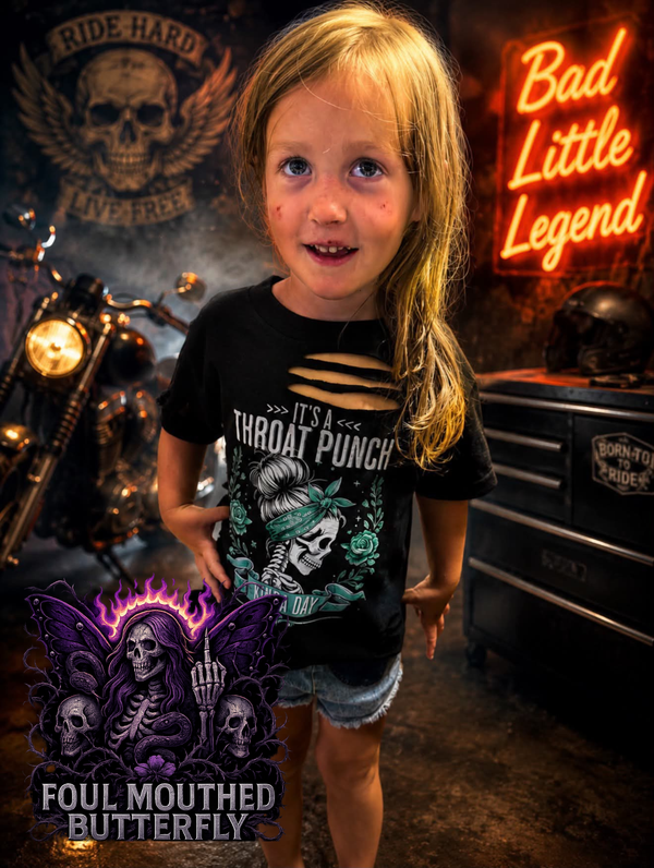It's a Throat Punch Kinda Day | Toddler Distressed Graphic Tee