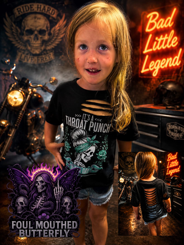 It's a Throat Punch Kinda Day | Toddler Distressed Graphic Tee